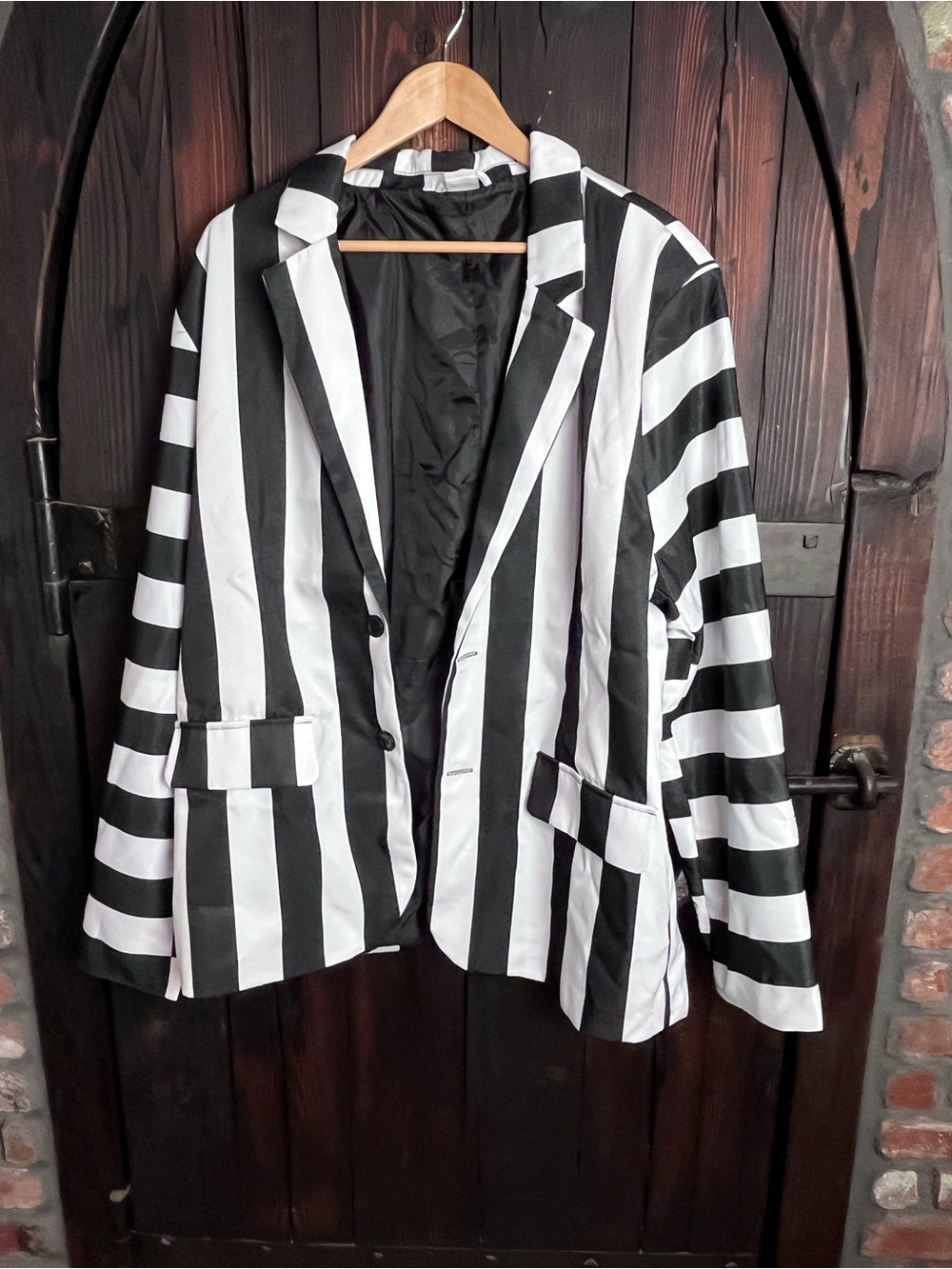 Black & White Striped Men's Blazer